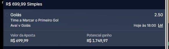 Comprovante: Primeiro gol (R$699 → R$1.749)